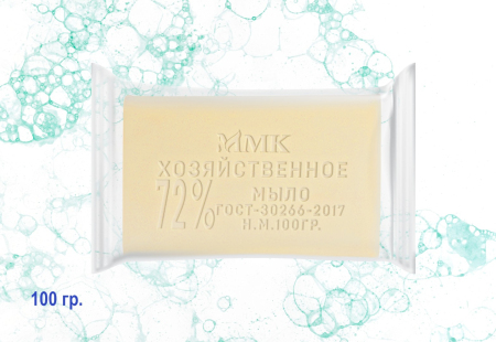 Мыло хозяйственное 100 гр. 72 % в прозрачной обертке флоупак